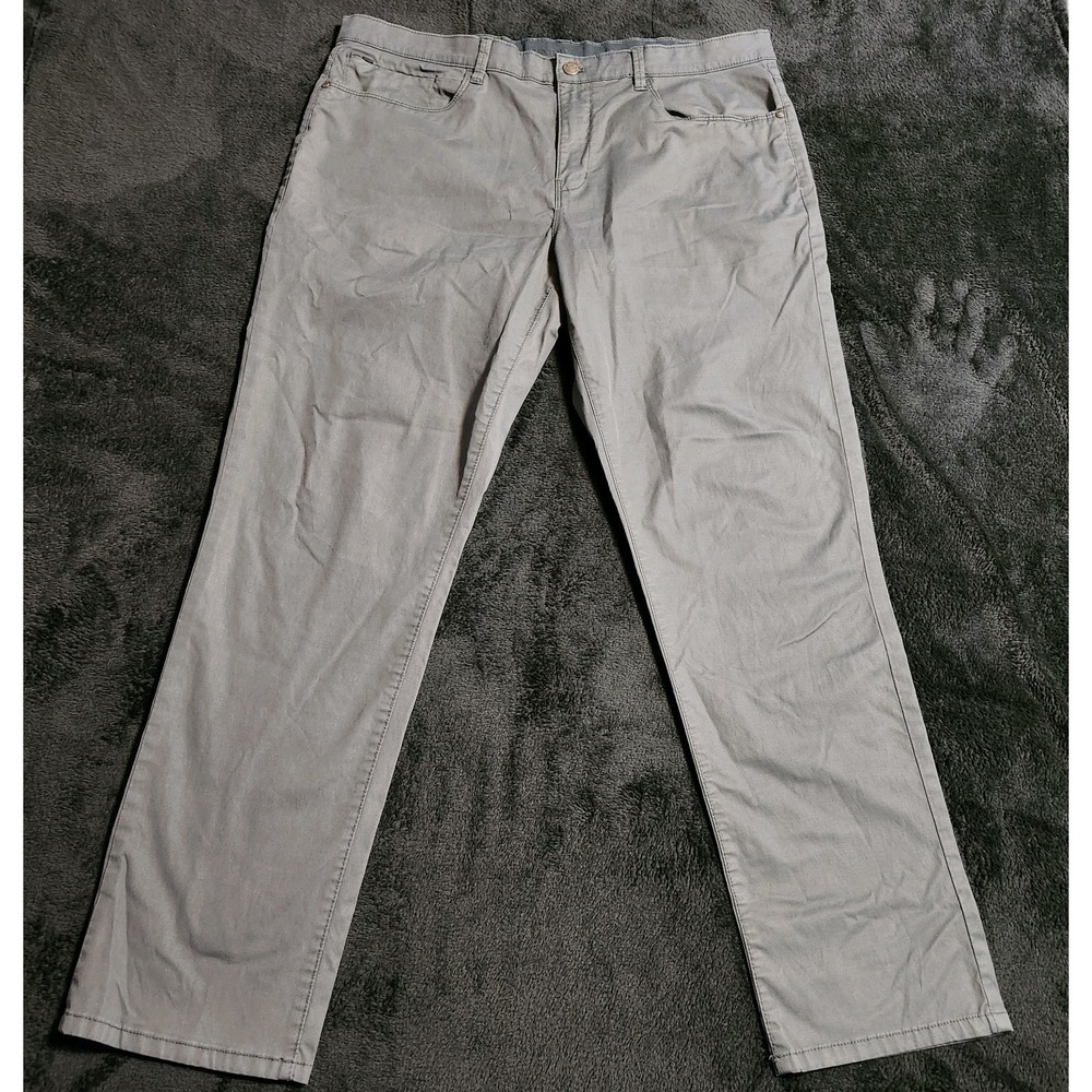 English Laundry Pants Mens Size 40x32 Gray Straight Leg Chino 5 Pocket Casual